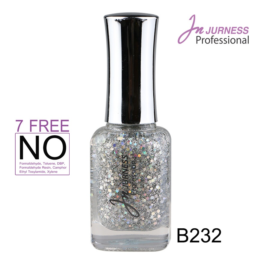 JURNESS **สีทาเล็บเจอเนส เฮ็กซะกอน กลิทเตอร์ B232  7 Free(EXP:07/02/27)