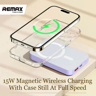 Remax Power Bank 10000mAh (RPP-525) Wireless - แบตสำรอง ความจุ 10000mAh ชาร์จไร้สาย ชาร์จไว มี 2 พอร์ต Type-c