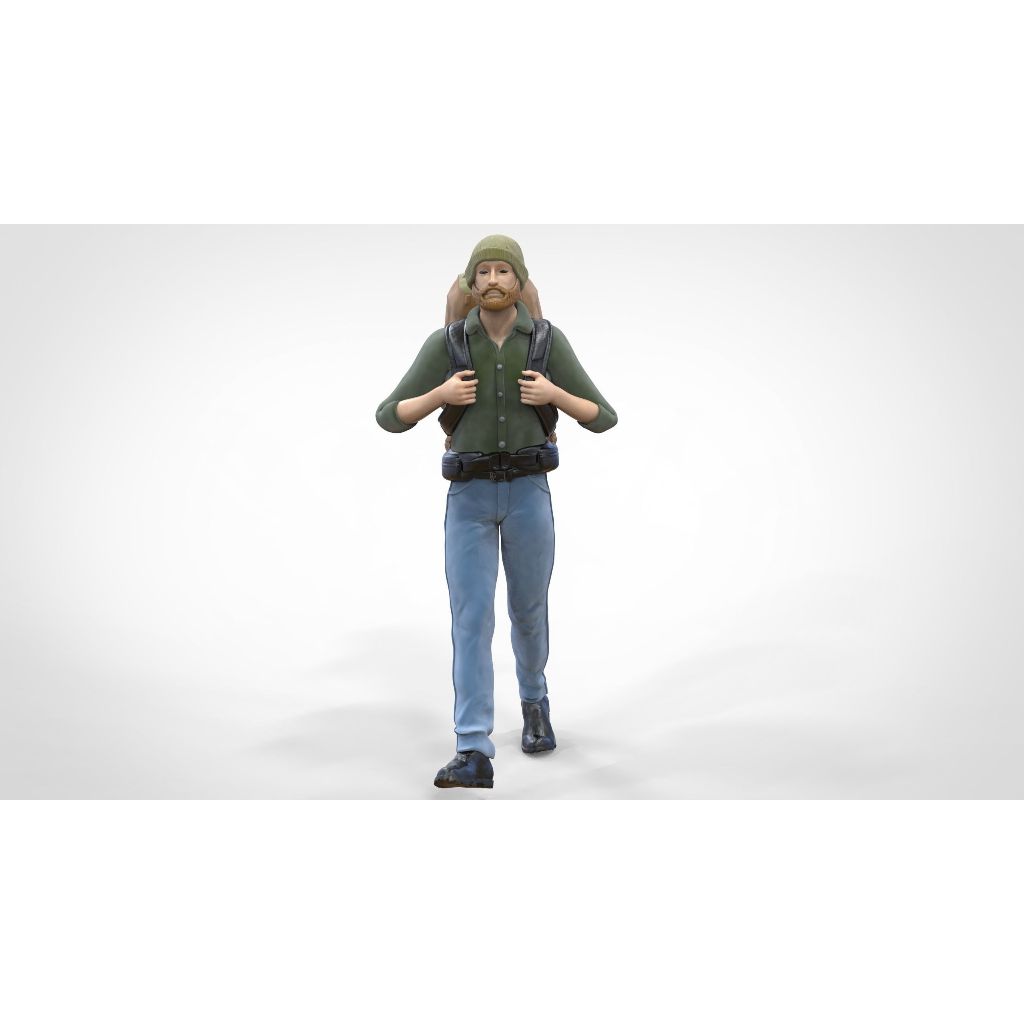 [โมเดลไม่ทำสี] Hiker "นักปีนเขา" [person] 3D printing 14k