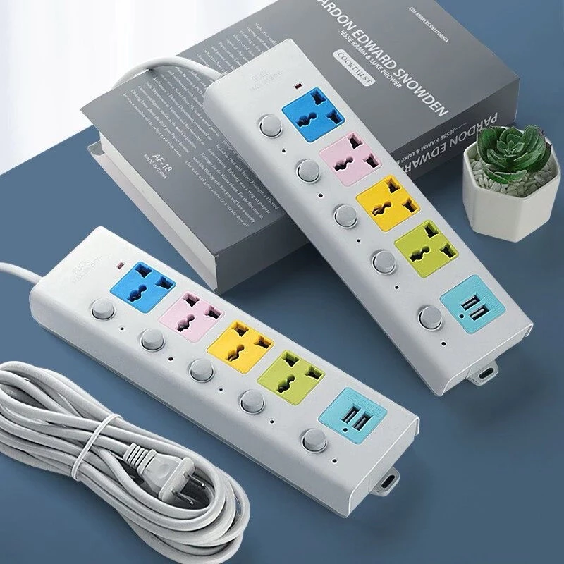 {ห่อกันกระแทก} ปลั๊กไฟ 4ช่อง2USB ปลั๊กพ่วง ปลั๊กไฟUSB รางปลั๊กไฟ กันไฟสองชั้นปลั๊กไฟ thumbnail 6