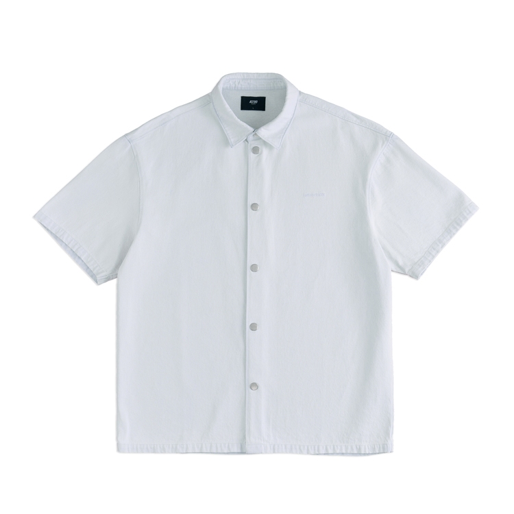 DENIM SHORT SLEEVE SHIRT (LIGHT BLUE)