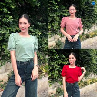 A21 เสื้อยืดคอเหลี่ยม แขนตุ๊กตาน่ารักคะ ผ้า cotton CARDIGAN_…