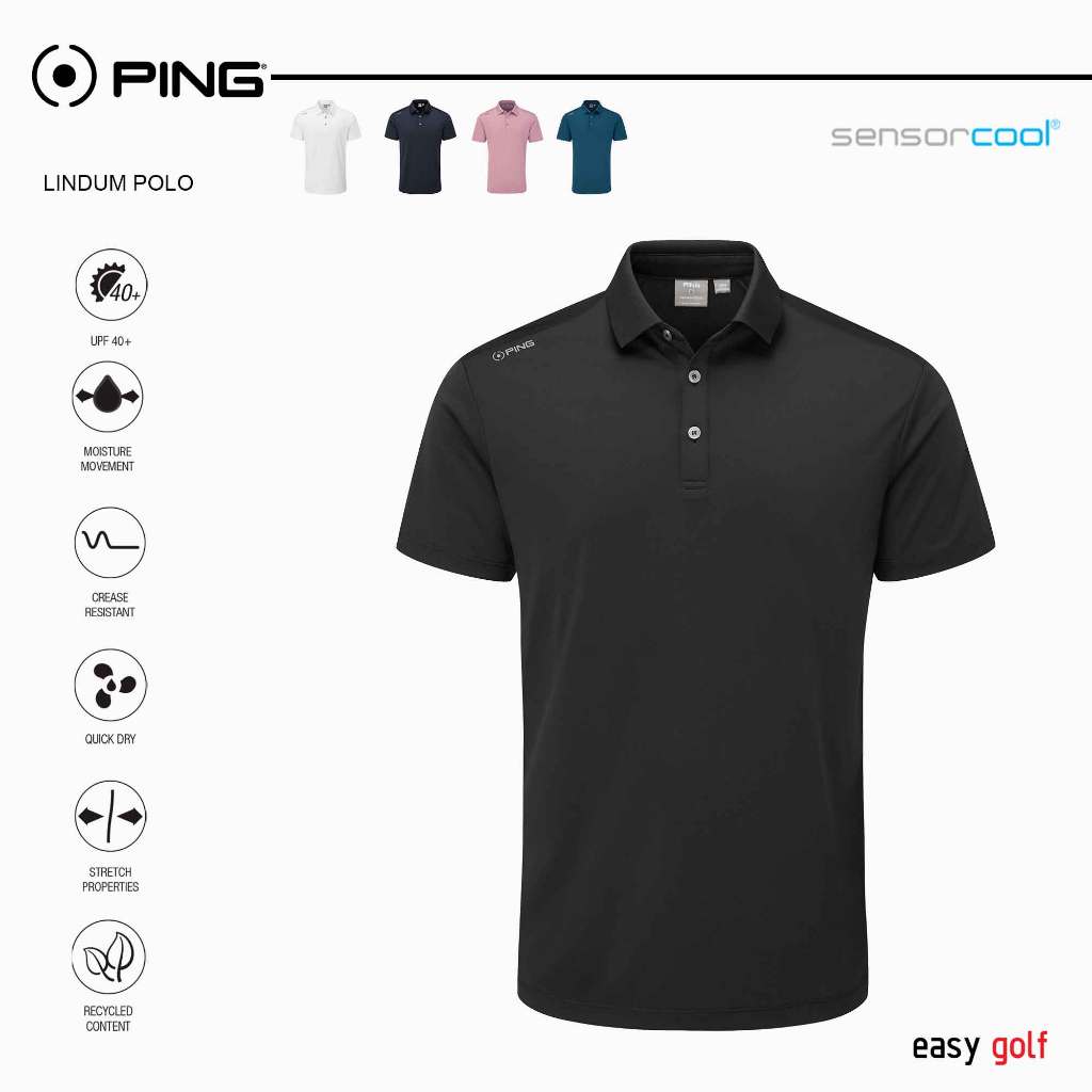 PING LINDUM  POLO  PING MEN'S POLO เสื้อกีฬากอล์ฟผู้ชาย