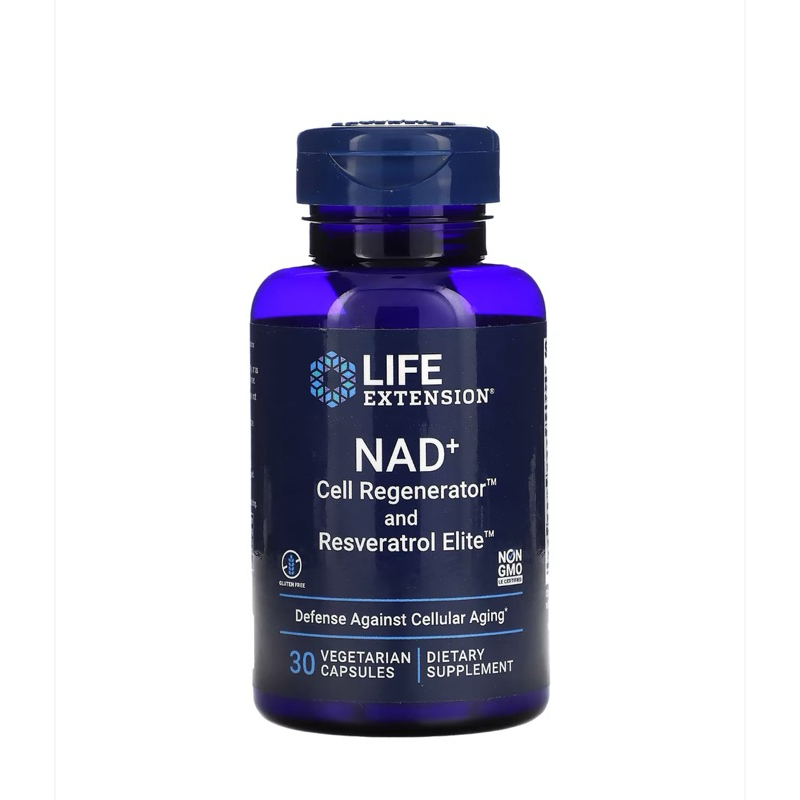 🇺🇸แท้ NAD+ Cell Regenerator และเรสเวอราทรอล บรรจุแคปซูลมังสวิรัติ 30 แคปซูล
