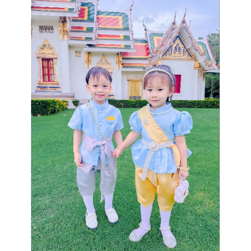 ชุดไทยประยุกต์ของเด็กดูแพง ชุดไทยเด็กผู้ชายและเด็กผู้หญิง รูปที่ 4