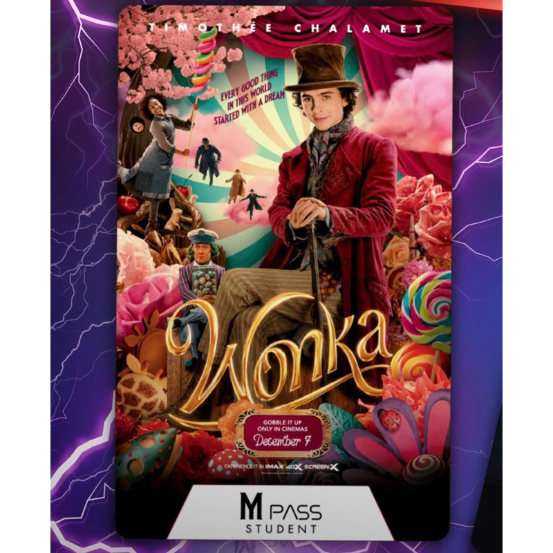 ✅พร้อมส่ง บัตรสะสม Wonka วองก้า บัตร M Pass student บัตรแท้จากโรงหนังเมเจอร์