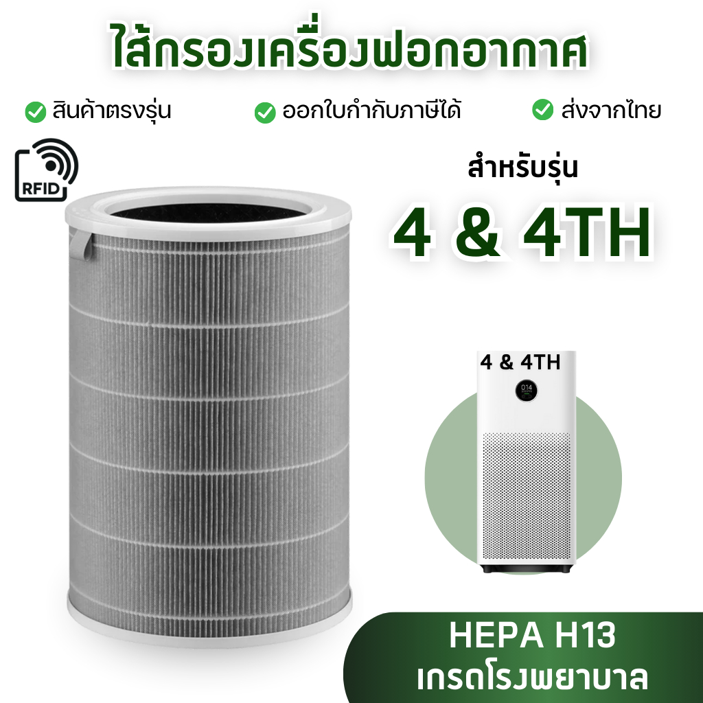 ไส้กรองอากาศ Xiaomi 4 / 4TH (มี RFID) สำหรับเครื่องฟอกอากาศ MI Air Purifier Filter