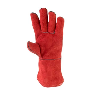 LWG14 RED ถุงมือหนังกันความร้อน ถุงมือเชื่อม ซับรอบ มีไส้ตะเข็บ ยาว 14 นิ้ว สีแดง