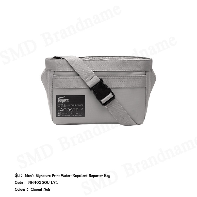 Lacoste กระเป๋าคาดอก รุ่น Men's Signature Print Water-Repellent Reporter Bag Code: NH4035OU L71