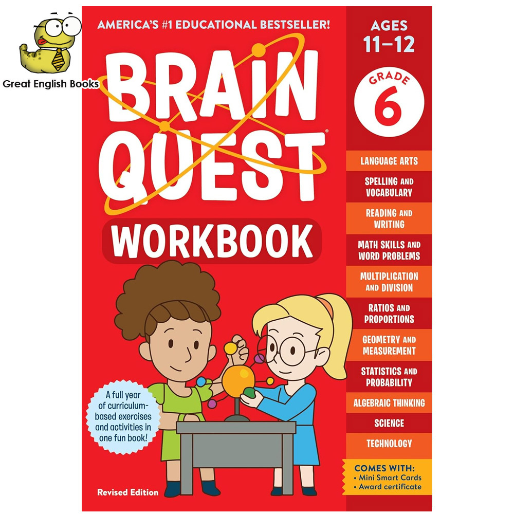 พร้อมส่ง *แท้*  หนังสือแบบฝึกหัด Brain Quest Workbook: Grade 6 Age : 12 - 13