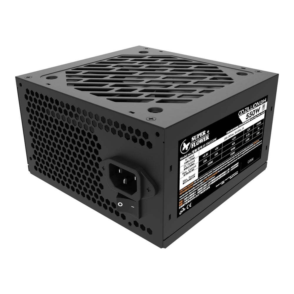 POWER SUPPLY (อุปกรณ์จ่ายไฟ) SUPER FLOWER ZILLION DW WHITE 550W - 550W 80 PLUS (BLACK) (ATX)