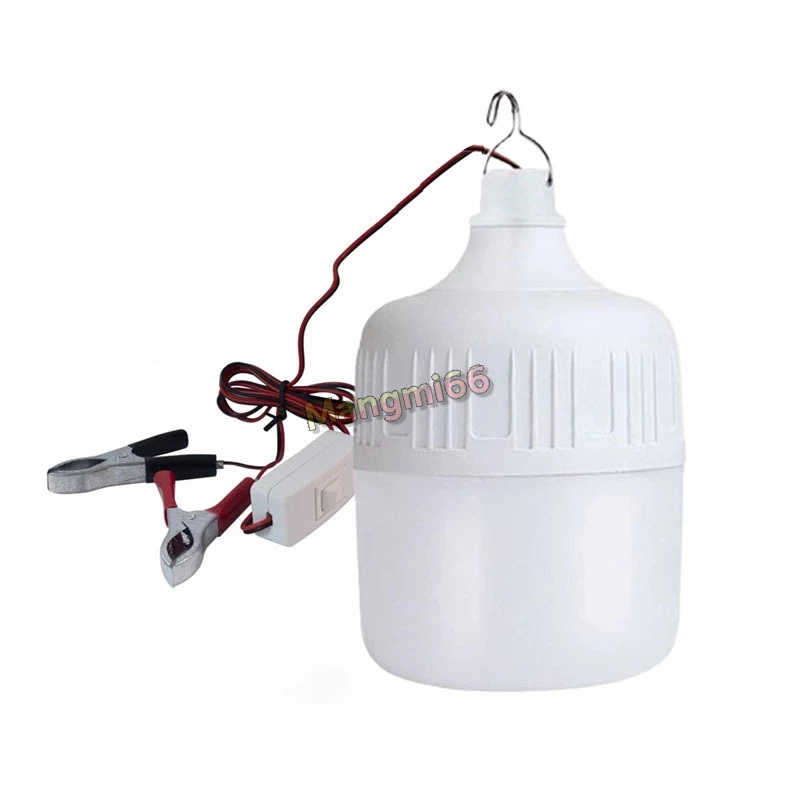 หลอดไฟต่อแบตเตอรี่ มีสวิทช์ เปิด-ปิด LED DC12V  พกพาสะดวก กันน้ำ (แสงขาว) 10/30/50 วัตต์ thumbnail 8