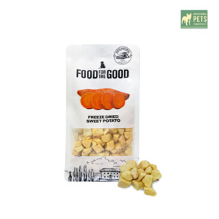 Food For The Good :Orange Sweet Potato Freeze-Dried Treats 100g (ขนมฟรีซดราย สำหรับสุนัข เนื้อมันเทศ 100%) 100G.