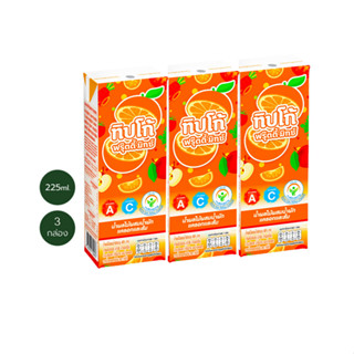 TIPCO Fruity Mix ฟรุ๊ตตี้มิกซ์ น้ำผลไม้ผสมน้ำผักแครอทและส้ม ขนาด 225 มล. X3 กล่อง