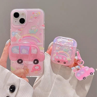 🔥จัดส่ง24ชม🔥Phone11/12/13/14 Pro max case for เคสไอโฟน11 แฟชั่น บางเบาพกพาง่าย น่ารัก Hello Kitty รถบัส griptok case