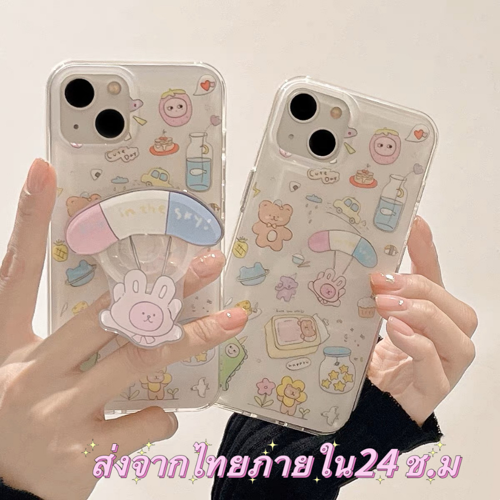 ส่งจากไทยใน24ชม. เคสไอโฟน 14 13 12 11 Pro Max เคส for iPhone 11 น่ารัก griptok พกง่ายๆ การป้องกันการตก Case