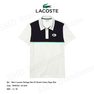 Lacoste เสื้อโปโลชาย รุ่น Men’s Lacoste Heritage Slim Fit Stretch Cotton Pique Polo Code: PH9767 10 GA3