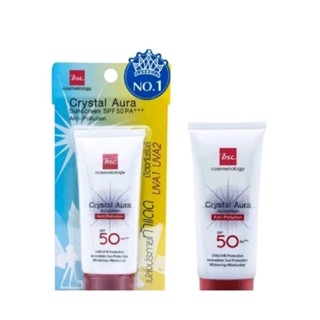 ครีมกันแดด BSC Crystal Aura Sunscreen SPF 50PA+++25g.ป้องกันแสงแดด,ริ้วรอย หมองคล้ำ เผยผิวสวยใส