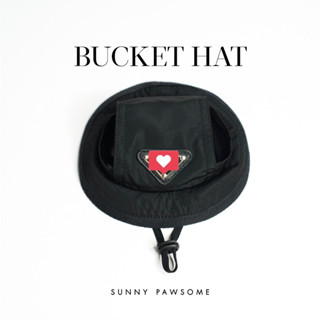 หมวกน้องหมา น้องแมว Black Nylon Bucket Hat