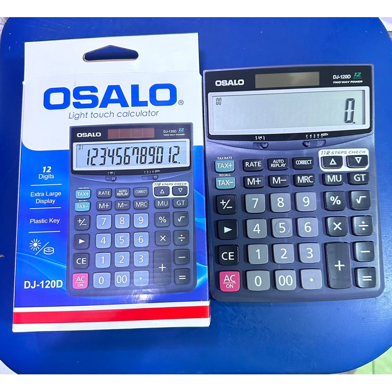 เครื่องคิดเลข Osalo DJ 120D (tax)  12หลัก 14*19 cm.