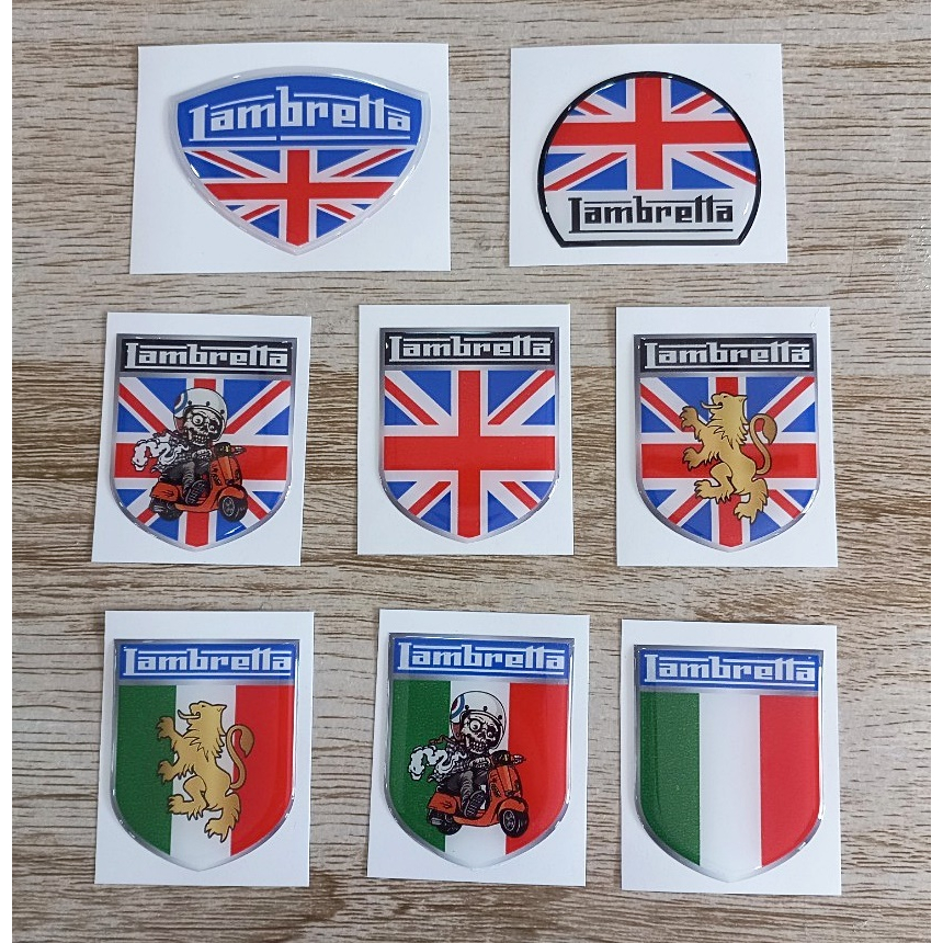 สติ๊กเกอร์เรซิ่นนูน สติกเกอร์ "Sticker" ติดรถแลมเบรตต้า lambretta กันน้ำ