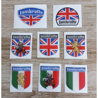 สติ๊กเกอร์เรซิ่นนูน สติกเกอร์ "Sticker" ติดรถแลมเบรตต้า lambretta กันน้ำ