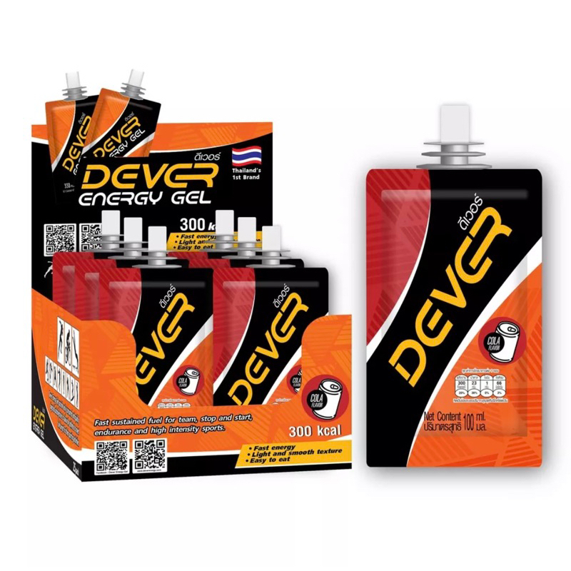 DEVER energy gel (vital source of energy) ดีเวอร์ เจลให้พลังงาน เยลลี่ สำหรับนักกีฬา นักวิ่ง > 100 M