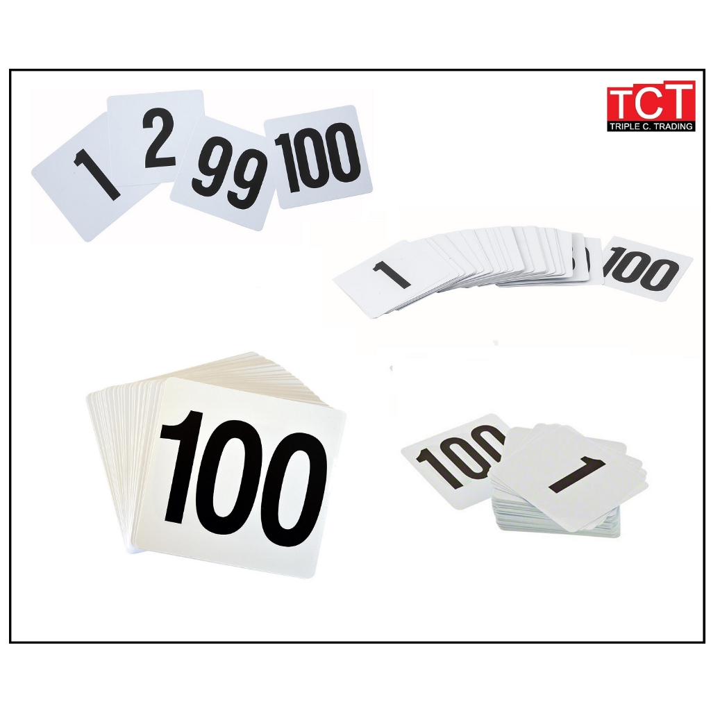 ป้ายหมายเลขโต๊ะPVC เบอร์โต๊ะ 1-25 /26-50/1-100 Table Numbers Set
