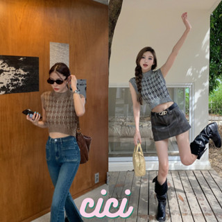 Cici(NO.C1685)เสื้อไหมพรมคอกลมผ้าใส่สบาย ใส่แล้วเข้ารูป ทรงสวย ห้ามพลาด