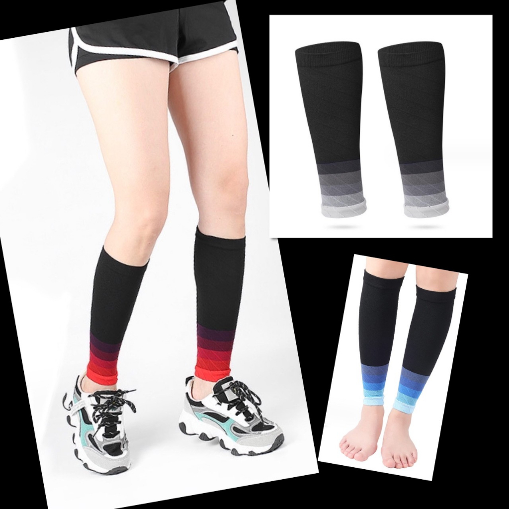 💕 ที่รัดน่อง ออกกำลังกาย ถุงเท้า ตัดข้อ สายรัดสนับแข้ง ถุงเท้ากีฬา รุ่นหนานุ่ม Free Size ผ้ารัดสนับแข้ง ปอกสนับแข้ง 💕