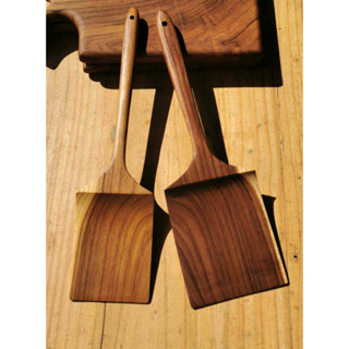 กูปรี ตะหลิวเทปัน ไม้สัก ทนความร้อน Kouprey Teak Wooden Spatula Cooking Teppanyaki Turner High Heat Resistance Proof