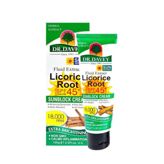 Dr.Davey Fluid Extract Licorice Root SPF45+ Sunblock Cream 100g.