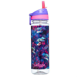 Smiggle Plastic Drink Bottle 650ML ขวดน้ำสมิกเกอร์ ลาย Dinoม่วงเข้ม พร้อมส่งในไทย