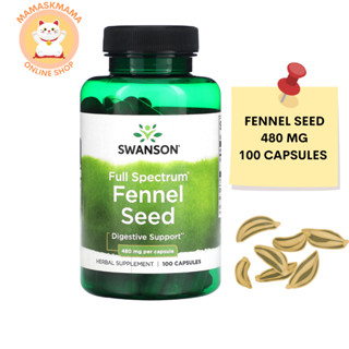 เทียนข้าวเปลือก Swanson Full Spectrum Fennel Seed 480 mg 100 Capsules บำรุงกำลัง ละลายเสมหะ ขับเสมหะ ขับลม  ขับปัสสาวะ