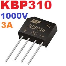 (5ชิ้น)KBP310 Bridge Rectifier 1000V 3A straight flat ไดโอดบริดจ์