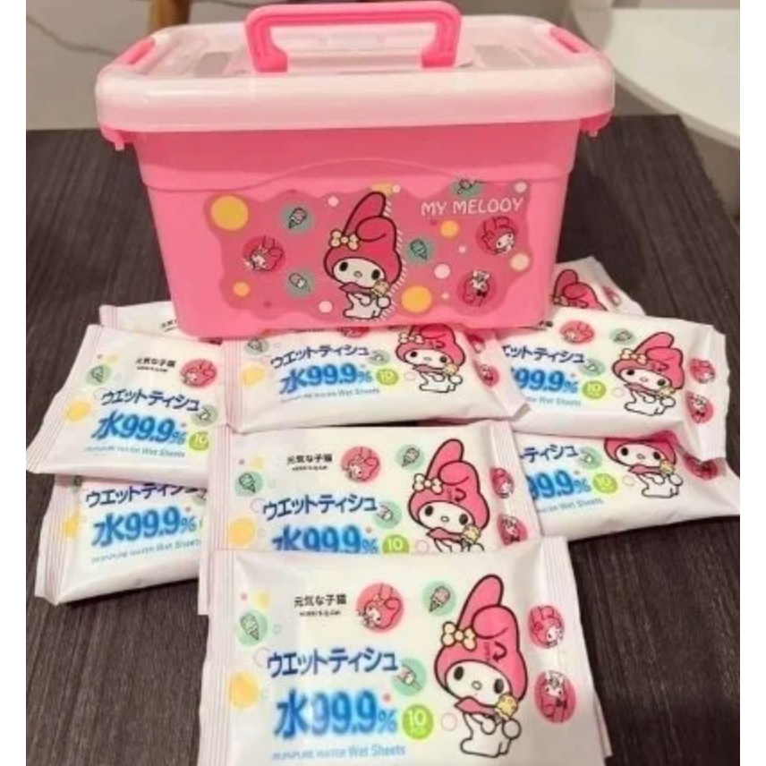 ทิชชู่เปียกเมโลดี้ ฟรีถัง 1 ถัง 10ห่อ  MJW-04 – โปรปัง