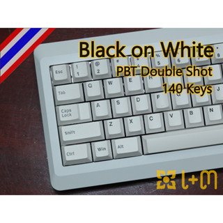 Black on White V3 - Cherry Profile PBT Double Shot Keycap Set 140 Keys