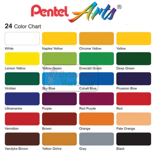 Pentel Water Colors ชุดสีน้ำ เพนเทล 24 สี / 18 สี / 12 สี หลอดลามิเนต หลอดบีบ เพนเทล ญี่ปุ่น