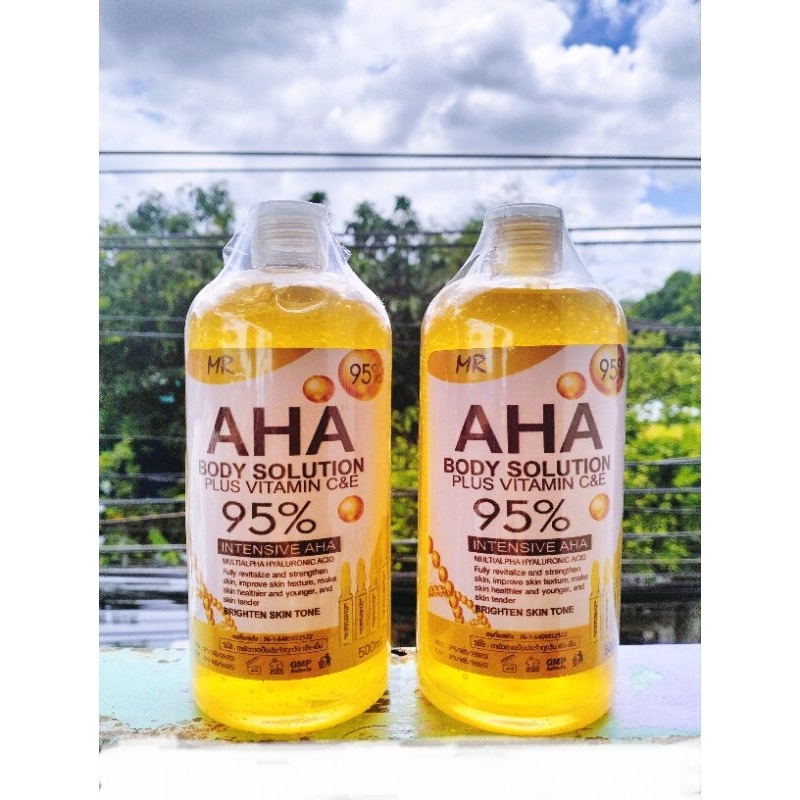 1แถม1 เอเอสเอ บอดี้ โซลูชั่น ( MR Brand ) AHA Body Solution 500ml Plus Vitamin C&E 95%