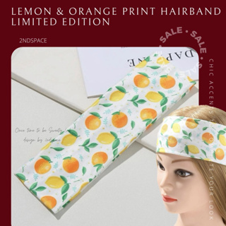 🔥SALE🔥ผ้าคาดผมพิมพ์ลายสไตล์เกาหลีสุดน่ารัก🍒🍓🍋🍊Wide Stretchy Printed Headbands✨📌สายคาเฟ่ห้ามพลาดนะค้า