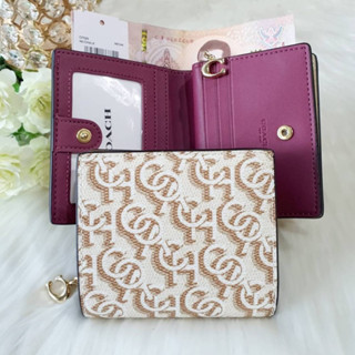 🎀(สด-ผ่อน) CF522 Snap Wallet With Coach Monogram Print