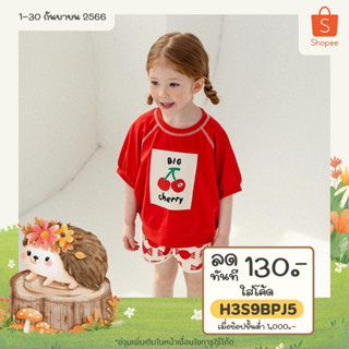 「สินค้าลิขสิทธิ์แท้」Iris kids IKS41907 - IKP41908 cherry shirt - pants เสื้อผ้าเด็ก เสื้อ กางเกง ชุดเซต