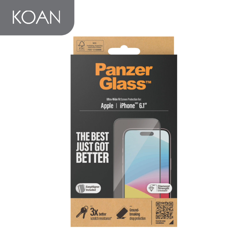 Screen Protectors 1490 บาท ฟิล์มกระจก PANZERGLASS Ultra Wide Fit for iP 15 /15 Plus /15 Pro 15 Pro Max [With Applicator] Mobile & Gadgets