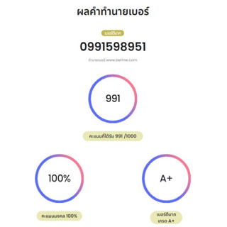 เบอร์สวย เบอร์มงคล A+ Dtac