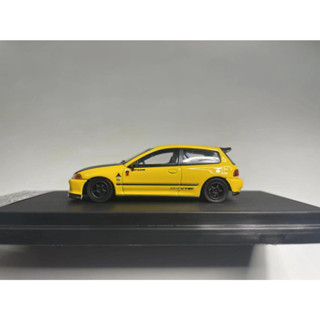 STREET WEAPON 1/64 Honda Civic EG6 Diecast Model Car-Yellow Carbon Fiber Hood