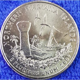 เหรียญ​สหรัฐอเมริกา​ USA, 1 Quarter, (N.Mariana Islands, ชุด​ดินแดนโพ้นทะเล), #​3079L, ใช้แล้ว