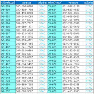 4.ซิมเติมเงิน เลือกเบอร์ในรูปค่ะ เบอร์สวย เบอร์จำง่าย  AIS DTAC TRUE