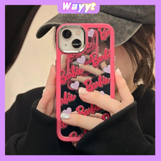 💖จัดส่ง24ชม💖iPhone 14 13 12 11 Pro Max เคส for เคสไอโฟน11 บางเบาพกพาง่าย น่ารัก การ์ตูน Barbie เรียบง่าย กระจกเงา Case