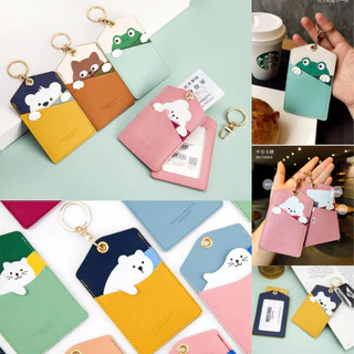 🌈💦 Card Holder 07 กระเป๋าใส่บัตร พวงกุญแจใส่บัตรได้ 3 ช่อง มี 9 ลาย น่ารักมากๆจ้า