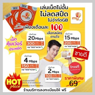 ซิมเน็ต ไม่อั้นไม่ลดสปีด ซิมมายซิมเทพ เดือนละ100บาท